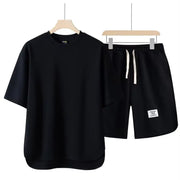 2025 Summer Sets Men Fashion Short Sleeve Shirt/Shorts Two-piece Mens Streetwear Loose Hollow Out Set Mens Short Sets M-4XL TZ16