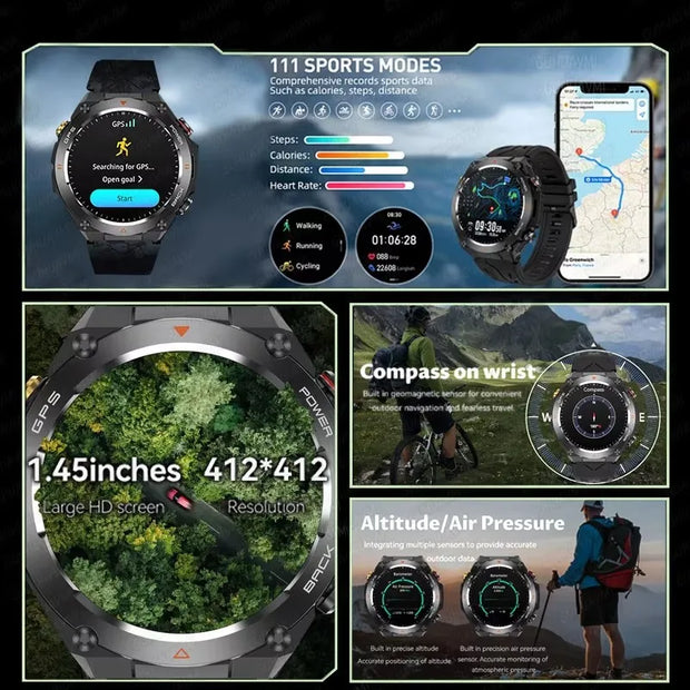Outdoor Sports Fitness Tracking Waterproof Watch