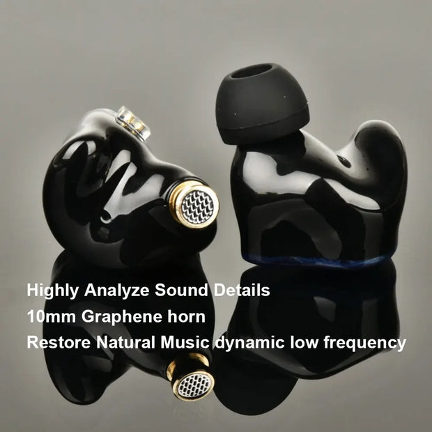 TD19 beryllium diaphragm resin starry sky blue HIFI Bass Earphone
