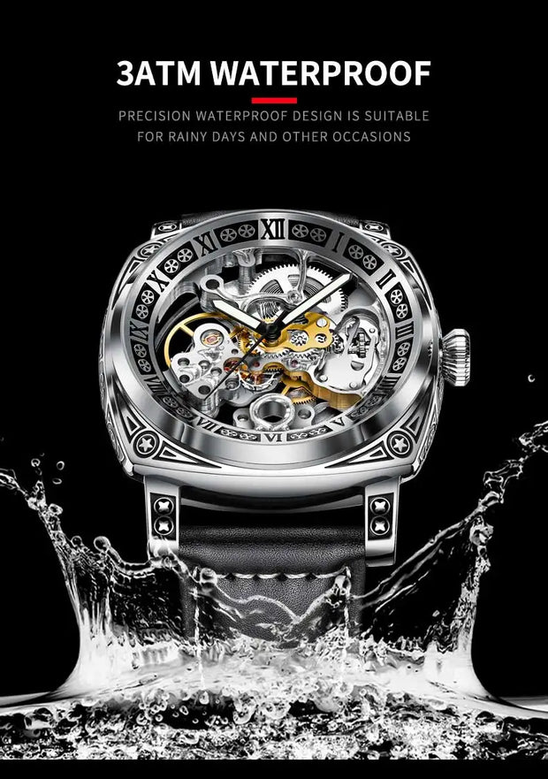 Authentic Brand Carved Watches Fully Automatic men watches Hollowed Fashion Mechanical Watches luxury MAN WATCH Reloj Hombre