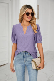 Womens Tops V Neck Ruffle Sleeve Blouses Short Sleeve Casual Tops T-Shirts for Women Autumn Winter