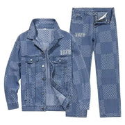 Spring Autumn Denim Clothing Set For Men Stylish Jacket Jeans 2-piece Set Working Class Style Bold Fashion Statement