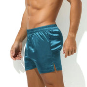 Men's Sleep Bottoms Sexy Pajamas Shorts Soft Silky Loose Boxers Shorts Underwear Men Home Lounge Arrow Panties Men Sleepwear