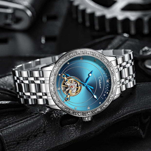 Hollow Tourbillon Automatic Watch for Men Simple Style Luminous Dial Waterproof Mechanical Mens Watches Luxury Reloj Hombre New