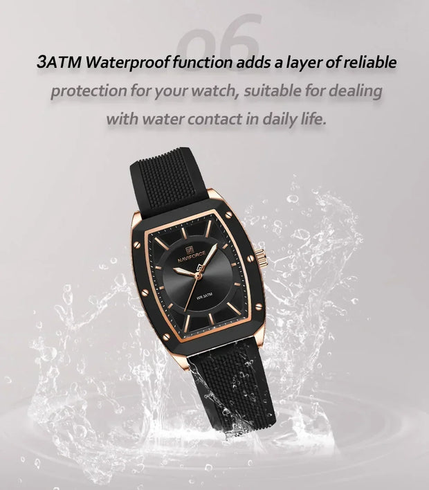 NAVIFORCE NF5049 New Women Watch  Fashion Elegant for Ladies Sports Waterproof Silica Strap Quartz Clock