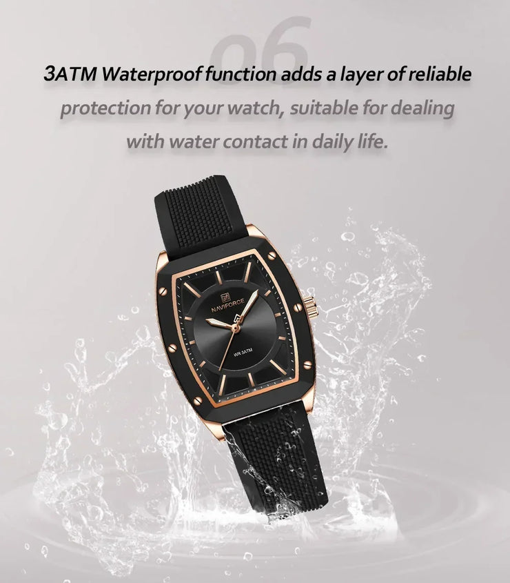 NAVIFORCE NF5049 New Women Watch  Fashion Elegant for Ladies Sports Waterproof Silica Strap Quartz Clock