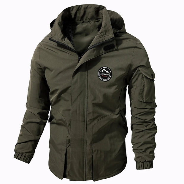 Men Outdoor Jacket New Spring Autumn Hooded Waterproof Casual Jacket Coat Men Tactics Military Jacket Men Plus Size M-8XL