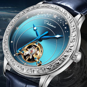 Hollow Tourbillon Automatic Watch for Men Simple Style Luminous Dial Waterproof Mechanical Mens Watches Luxury Reloj Hombre New