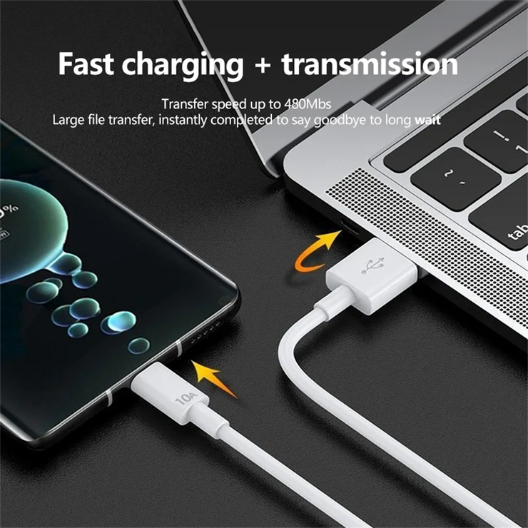 10A 120W USB Type C Cable Fast Charging