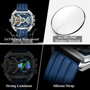 New Electronic Rectangle Silicone Strap Quartz Watches