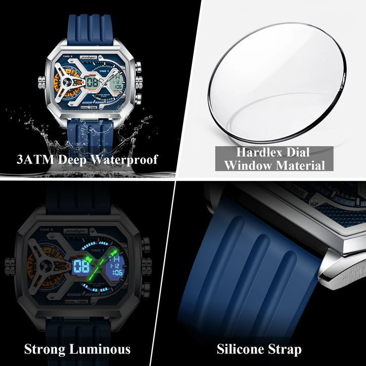 New Electronic Rectangle Silicone Strap Quartz Watches