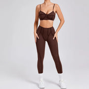 New Yoga Set Women Tracksuit Workout Legging Athletic Suit Gym Push Up Legging Fitness Bra Sports Wear Active Wear