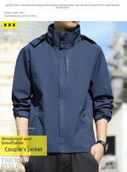 Men Outdoor Windproof Waterproof Spring Autumn Thin Coat Trendy Couple Single Layer Mountain Climbing Clothes Women