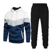 Men's Sets, Sportswear, Fashion and Leisure Spring and Fall Models, Splicing Hooded Sweater Pants Two-piece Set, Men's Sets