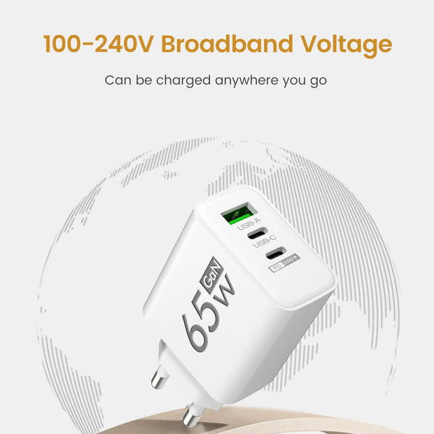 PD 65W USB C Charger GaN Charger