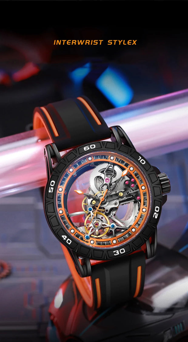 Men's Casual Mechanical Watch Automatic Luxury Brand New Sport Watches Man Hollow Out Fashion Waterproof Business Luminous Clock