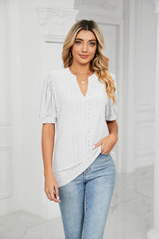 Womens Tops V Neck Ruffle Sleeve Blouses Short Sleeve Casual Tops T-Shirts for Women Autumn Winter