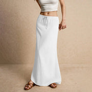 Summer Vacation Women's Summer Maxi Skirt Drawstring Low Waist A Line Casual Skirts Bodycon Long Skirt Beach Women's clothing