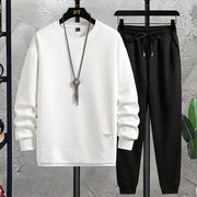 Men's Waffle Suit Sets Casual Long Sleeved Sweatshirt and Pants for Sports Men's T-shirt Hoodie Casual Trousers Set Loose Fit