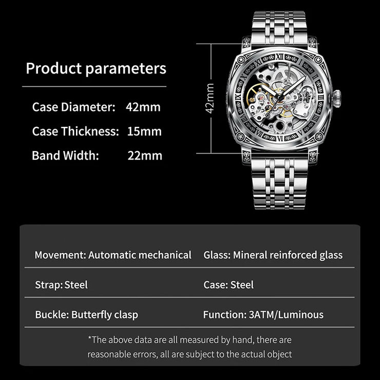Authentic Brand Carved Watches Fully Automatic men watches Hollowed Fashion Mechanical Watches luxury MAN WATCH Reloj Hombre