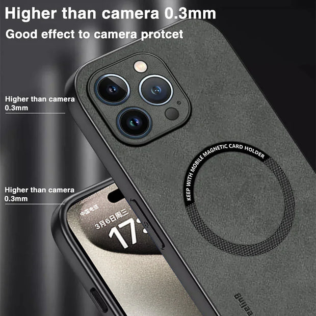 Magsafe Luxury Leather Shockproof Phone Cases