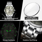 Men Waterproof Luminous Week Date Sports Wristwatch