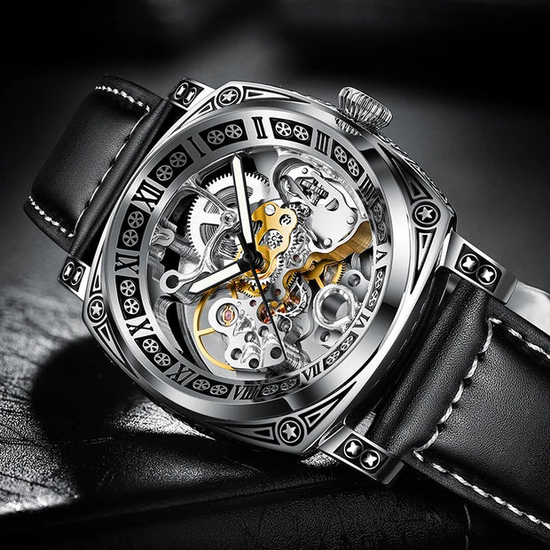 Authentic Brand Carved Watches Fully Automatic men watches Hollowed Fashion Mechanical Watches luxury MAN WATCH Reloj Hombre