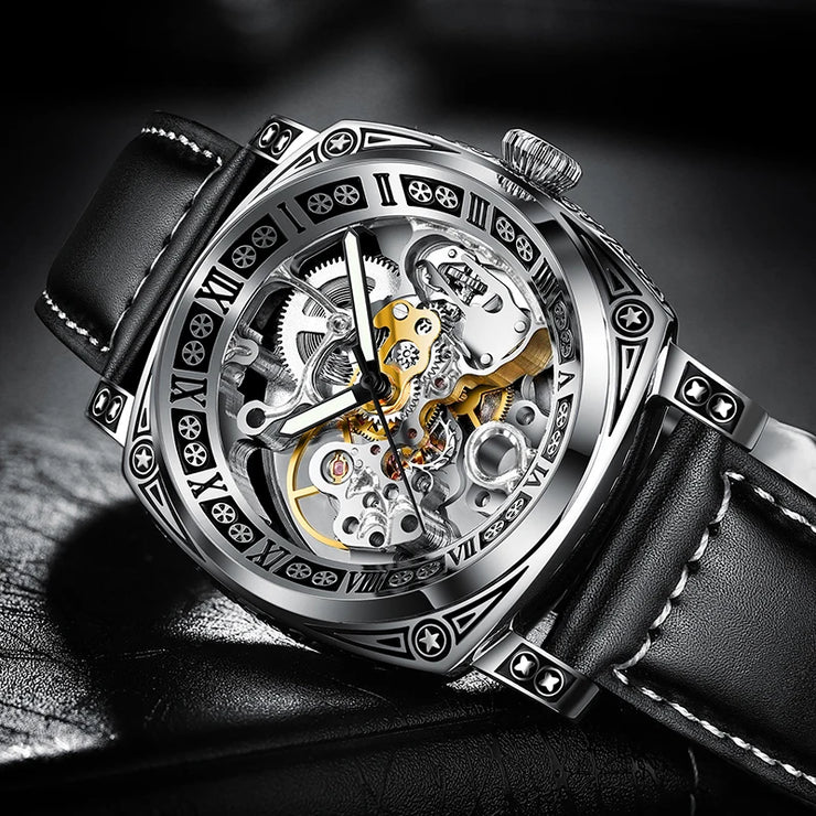 Authentic Brand Carved Watches Fully Automatic men watches Hollowed Fashion Mechanical Watches luxury MAN WATCH Reloj Hombre