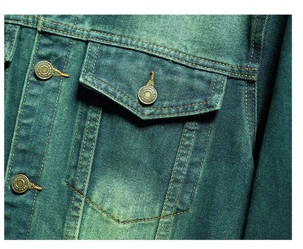 Fashion high-end American casual MEN'S denim jacket High Street trendy brand retro loose large-sized washing workwear top