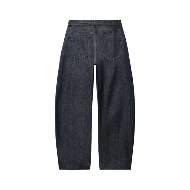 RARA Women's Denim Suit Set with Deep V Corset Blazer and Wide Leg Pants Stylish for Urban Fashion and Formal Occasions
