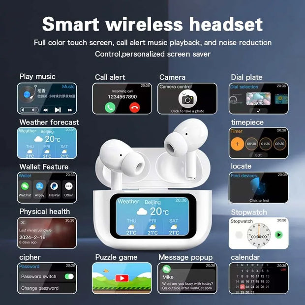 MONSTER Touch Screen Bluetooth Headphones TWS Bluetooth5.3 Earbuds ANC Noise Reduction Eardphones Dual Connection Sports headset