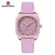 NAVIFORCE Fashion Women's Watch Casual Elegant Simple Polygon Quartz Silicone Watch Gift for Women Wristwatch Relogio Feminino