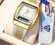 New Fashion Golden Steel Strap Quartz Sport Watch