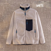 Motorcycle Outdoor Wool Jacket Men Women Double Sided Thick Plush Rider Ride Suit Lambing Wool Windproof Warm Fashionable Jacket