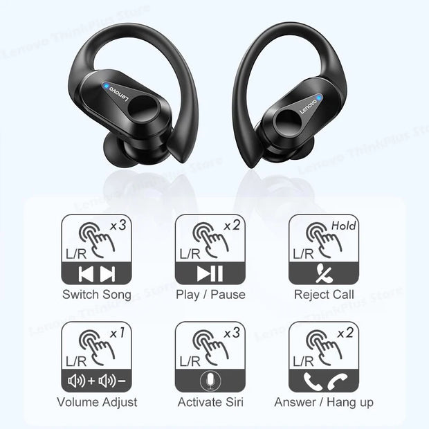Lenovo LP75 TWS Mics Sports Earphones