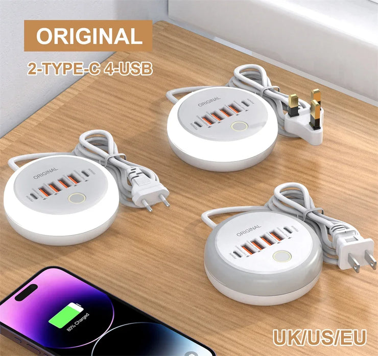 50W Power Strip Multi Port USB C Socket