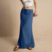 Summer Vacation Women's Summer Maxi Skirt Drawstring Low Waist A Line Casual Skirts Bodycon Long Skirt Beach Women's clothing
