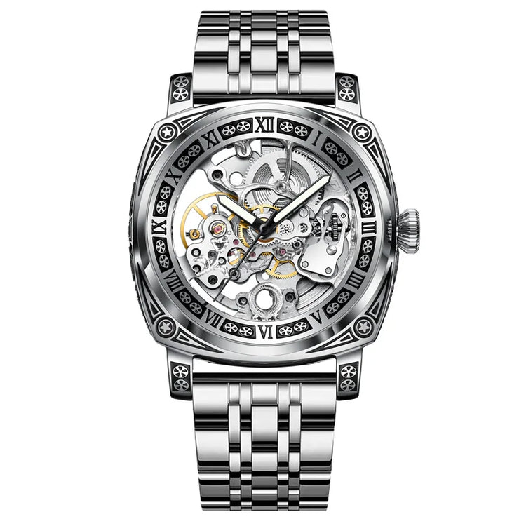 Authentic Brand Carved Watches Fully Automatic men watches Hollowed Fashion Mechanical Watches luxury MAN WATCH Reloj Hombre