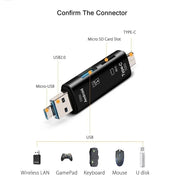 5 in 1 Multifunction Usb 2.0 Type C/Usb /Micro Usb/Tf/SD Adapter