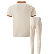 Men's Two-piece Sportswear Short-sleeved T-shirt and Long Pants set Casual Business Sportswear Summer 2025 Fashion Two-piece Set