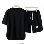 2025 Summer Sets Men Fashion Short Sleeve Shirt/Shorts Two-piece Mens Streetwear Loose Hollow Out Set Mens Short Sets M-4XL TZ16