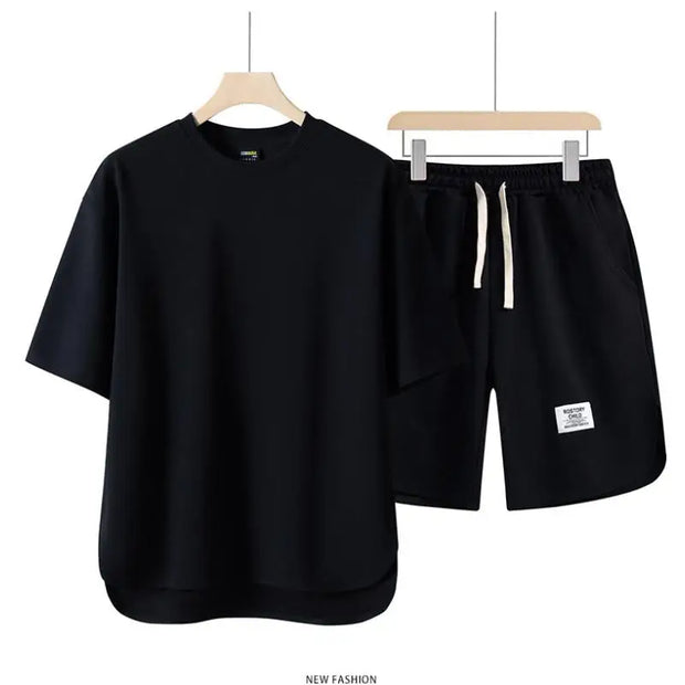2025 Summer Sets Men Fashion Short Sleeve Shirt/Shorts Two-piece Mens Streetwear Loose Hollow Out Set Mens Short Sets M-4XL TZ16