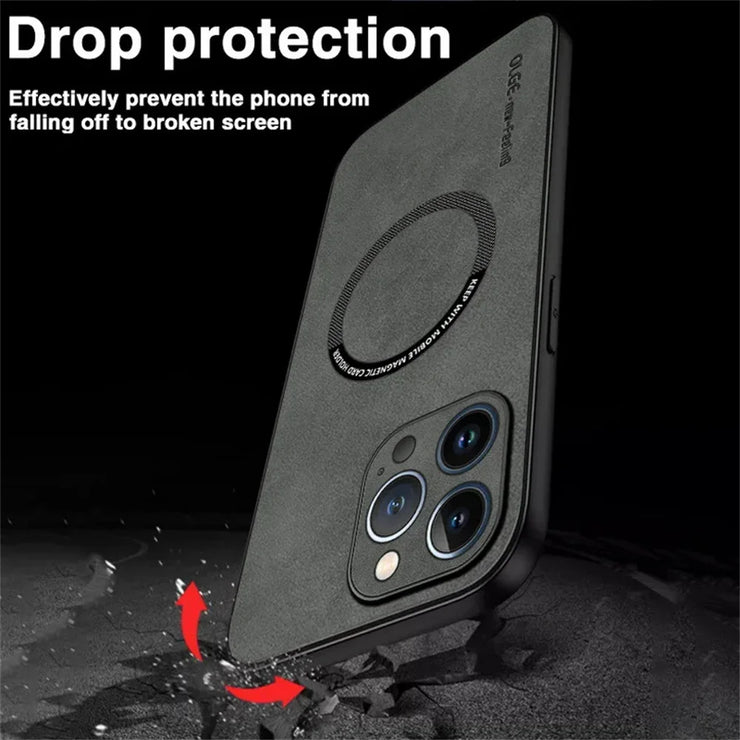 Magsafe Luxury Leather Shockproof Phone Cases