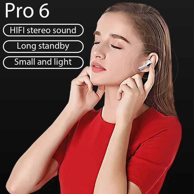 New Pro 6 TWS Bluetooth Earphones