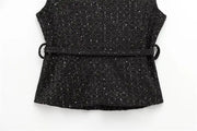 Spring Vest Jackets Women's 2025 New Jacket Coat Fashion Slim Belt O-neck Street Joker Youth Coat Vest