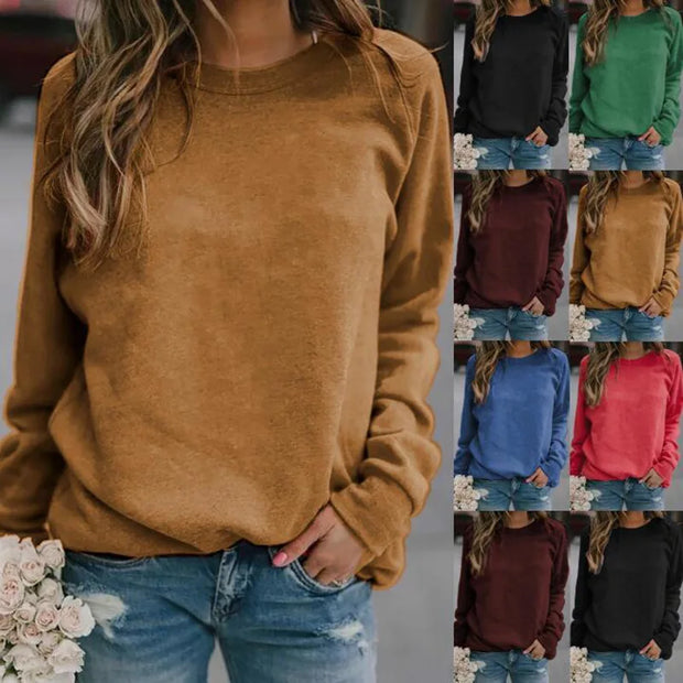 Women's Top T-shirt Autumn/Winter  Long-sleeved Crew-neck Tees Top Playeras De Mujeres  Camisetas De Mujer Топ Blusas Tshirts