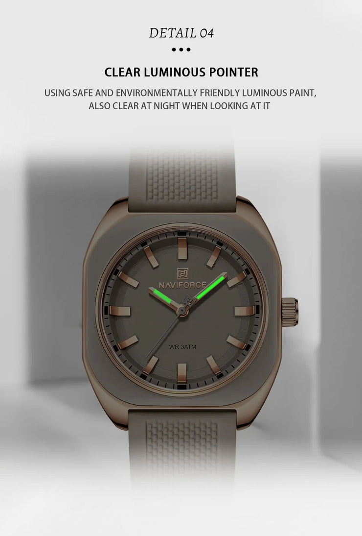 NAVIFORCE Fashion Women's Watch Casual Elegant Simple Polygon Quartz Silicone Watch Gift for Women Wristwatch Relogio Feminino