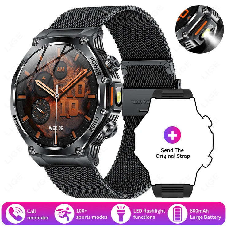 800mAh Large Battery Heart Rate Blood Oxygen Health Smartwatch