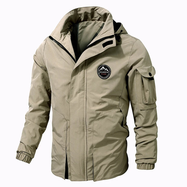 Men Outdoor Jacket New Spring Autumn Hooded Waterproof Casual Jacket Coat Men Tactics Military Jacket Men Plus Size M-8XL