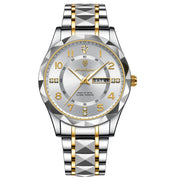 Men Quartz Waterproof Date Week Luminous Wristwatch